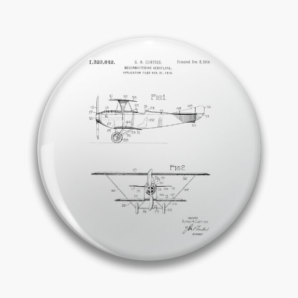 Item preview, Reconnaissance Biplane 1919 patent - black designed and sold by InkedArtPrints.