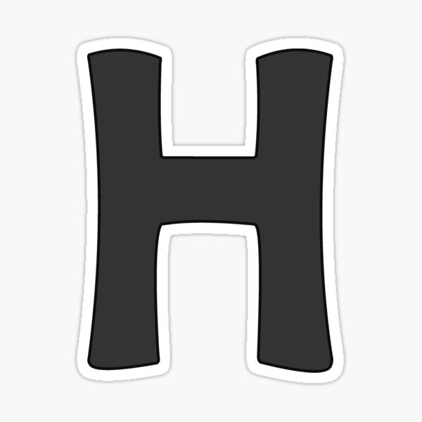 letter h black Sticker for Sale by ZiphGames