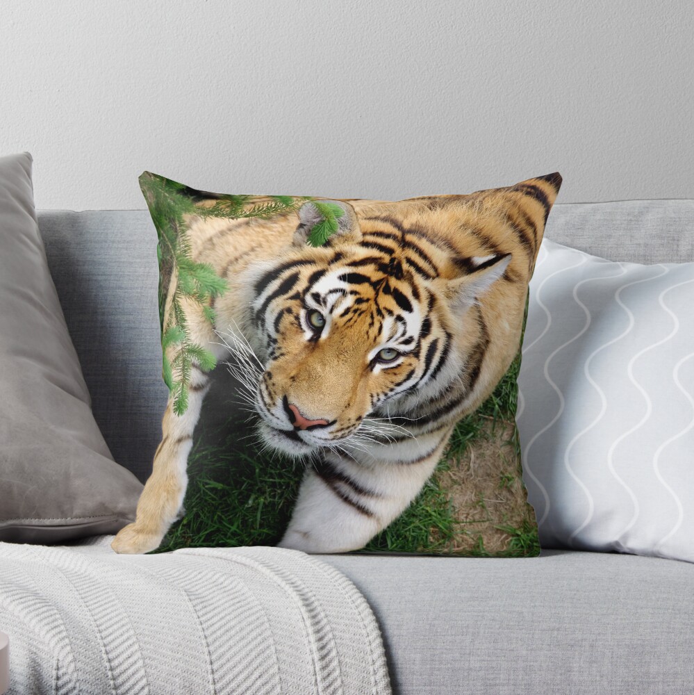 Chilling tiger Throw Pillow