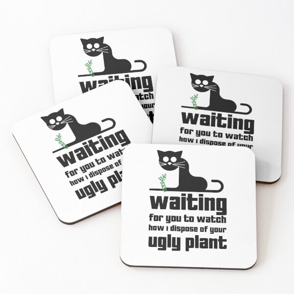 Item preview, Funny Cat on Windowsill Design - Waiting for you to watch how I dispose of your ugly plant designed and sold by aurielphoenix.