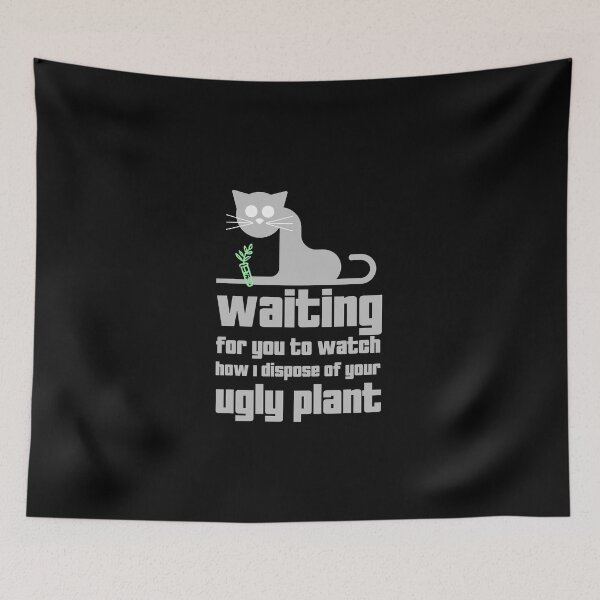Item preview, Funny Cat on Windowsill Design - Waiting for you to watch how I dispose of your ugly plant designed and sold by aurielphoenix.