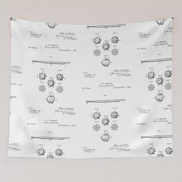 Item preview, Dental Burring Tool 1887 patent designed and sold by InkedArtPrints.