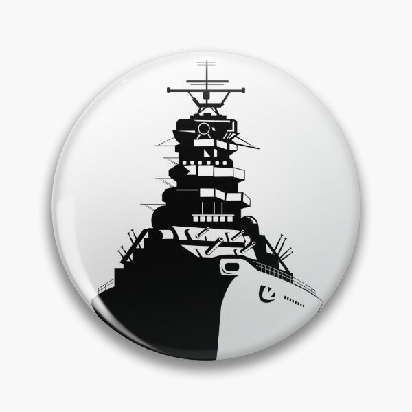 Item preview, American or United States Battleship Warship Dreadnought Naval Fighting Ship Front View Retro Black and White designed and sold by patrimonio.