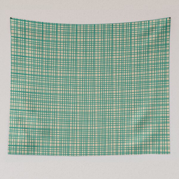 Item preview, Fine Weave Retro Mid Century Modern Pattern in Mid Mod Teal and Beige designed and sold by kierkegaard.