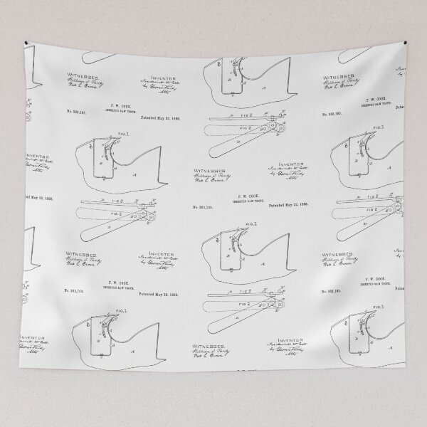 Item preview, Inserted Saw Tooth 1888 patent designed and sold by InkedArtPrints.