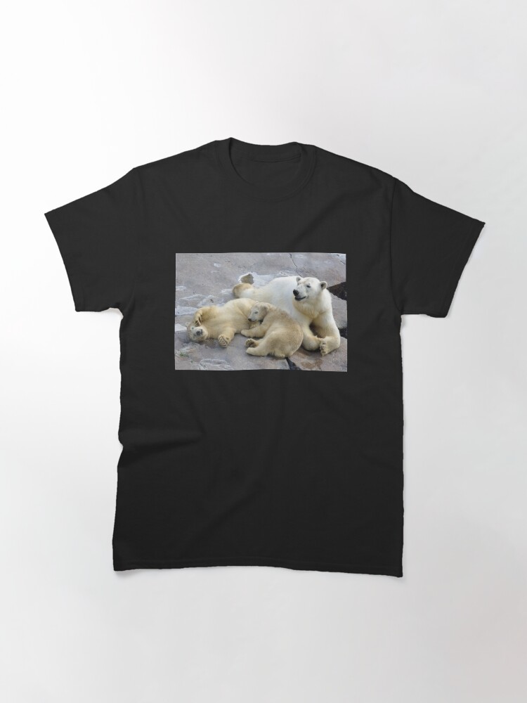 Alternate view of Happy nappy polar bear family Classic T-Shirt