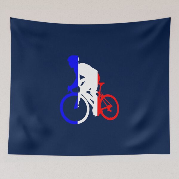 Item preview, Cyclist Climbing French Flag designed and sold by RabeDesigns.
