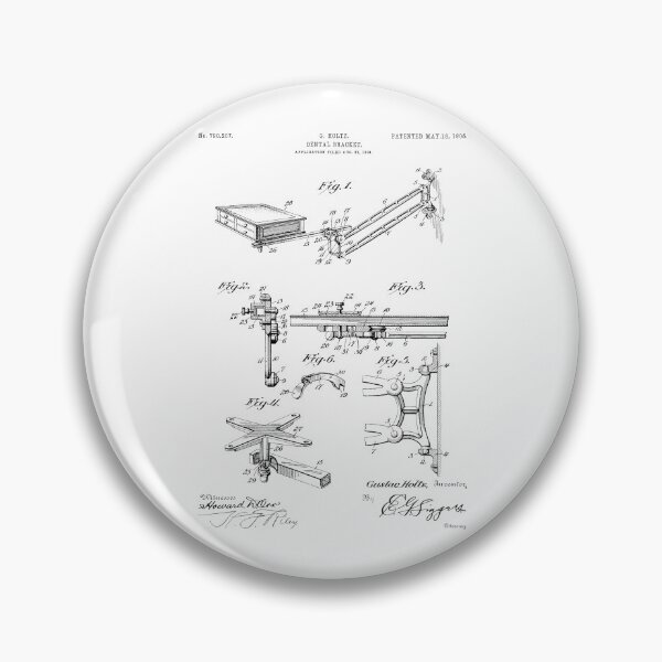 Item preview, Dental Bracket 1905 patent designed and sold by InkedArtPrints.