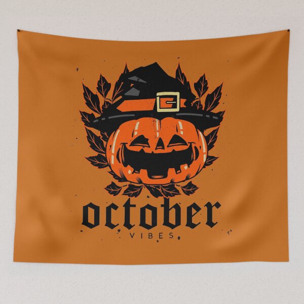 Item preview, October Vibes Halloween Jack o Lantern designed and sold by WriteThatDown.