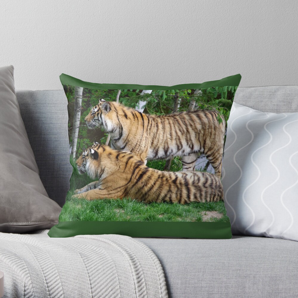 Double tiger Throw Pillow