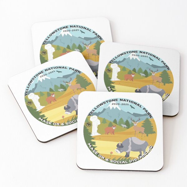 Item preview,  Mask On and Social Distance, Yellowstone National Park - social distance designed and sold by SmyrnaBuffalo.