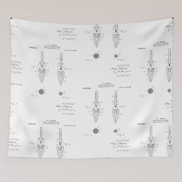 Item preview, Dental Tooth-Drilling Tool 1916 patent designed and sold by InkedArtPrints.