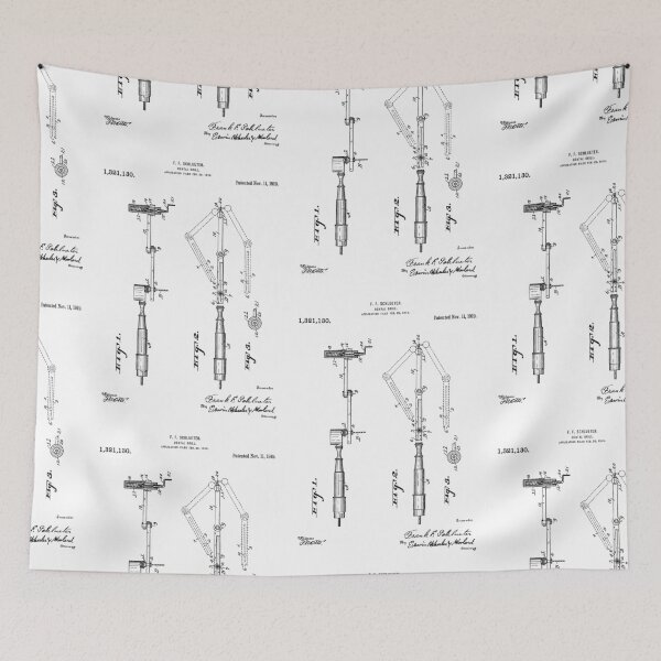 Item preview, Dental Drill 1919 patent designed and sold by InkedArtPrints.
