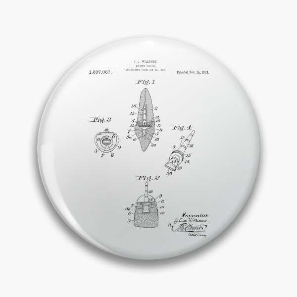 Item preview, Crown Tooth 1921 patent designed and sold by InkedArtPrints.