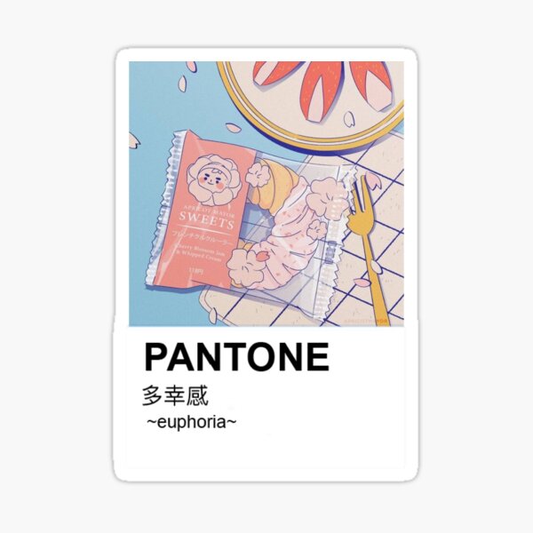 pantone aesthetic japanese snacks sticker by mdevnanda redbubble