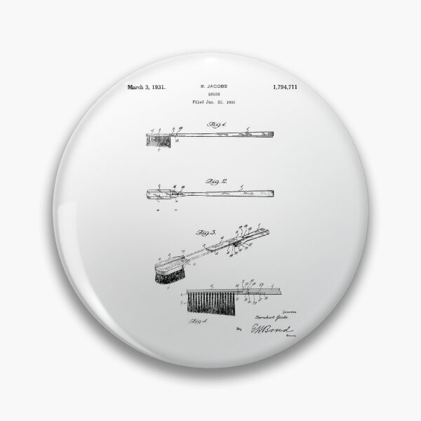 Item preview, Tooth Brush 1931 patent designed and sold by InkedArtPrints.