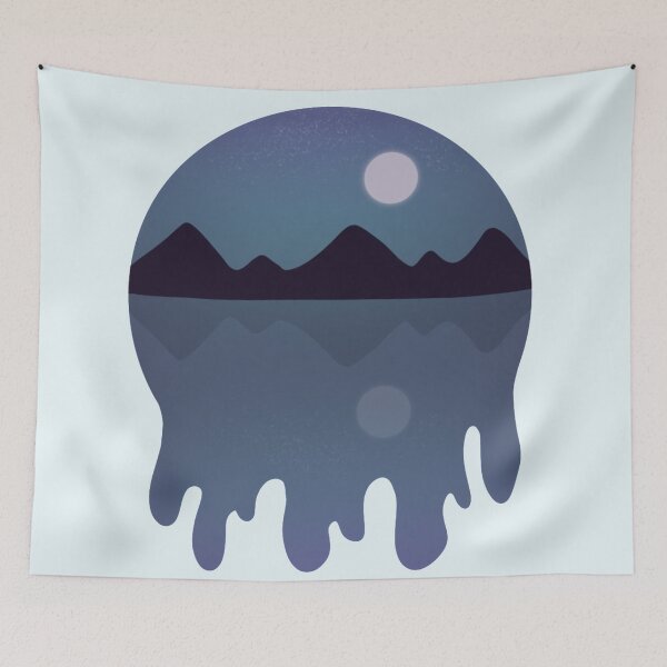 Item preview, Starry Night Mountain Landscape - Pretty Blue Paintings designed and sold by Skinpedia.