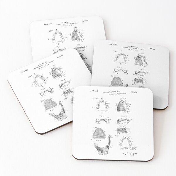 Item preview, Comfortable, Reinforced, Soft Reinforced, Soft Base Denture 1963 patent designed and sold by InkedArtPrints.