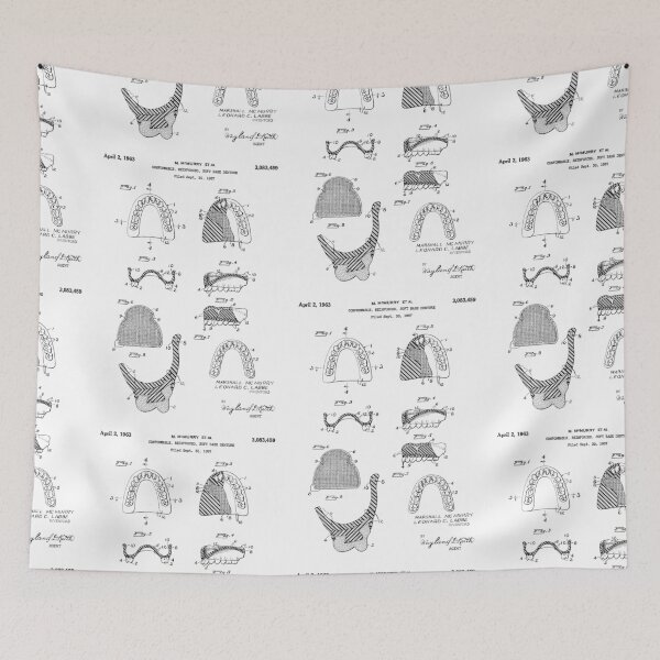 Item preview, Comfortable, Reinforced, Soft Reinforced, Soft Base Denture 1963 patent designed and sold by InkedArtPrints.
