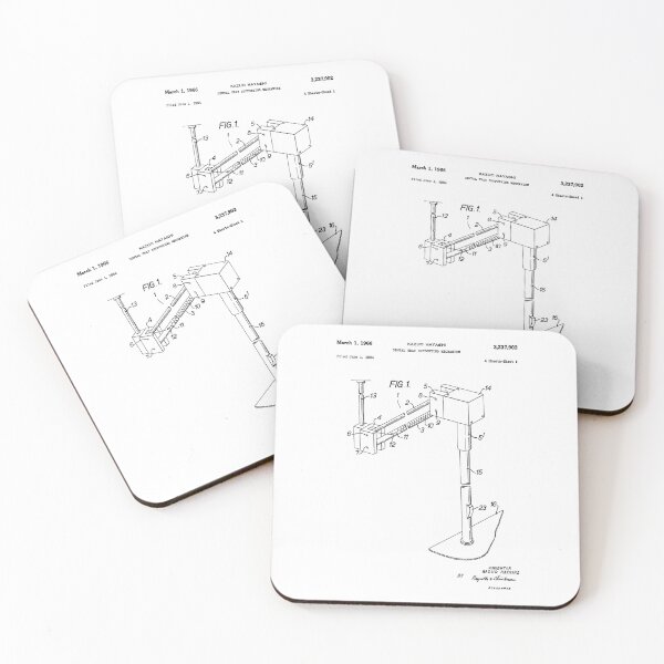 Item preview, Dental Tray Supporting Mechanism 1966 patent designed and sold by InkedArtPrints.