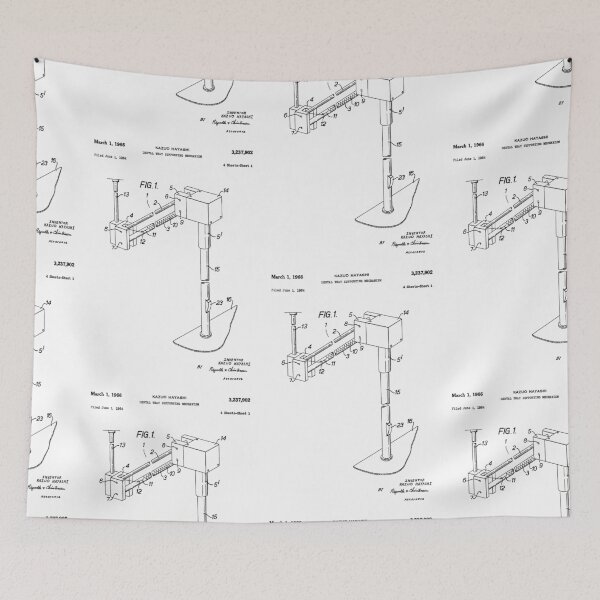 Item preview, Dental Tray Supporting Mechanism 1966 patent designed and sold by InkedArtPrints.