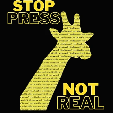 Artwork thumbnail, Giraffes Not Real Stop Press!! by DesignsofNote
