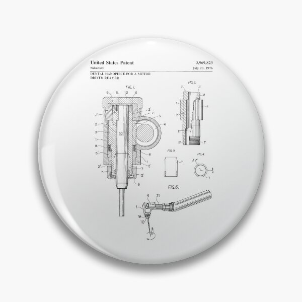 Item preview, Dental Handpiece for a Motor Driven Reamer 1976 patent designed and sold by InkedArtPrints.