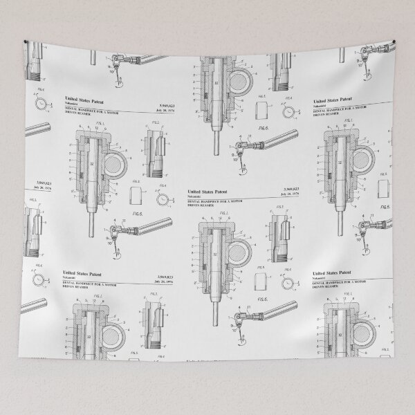 Item preview, Dental Handpiece for a Motor Driven Reamer 1976 patent designed and sold by InkedArtPrints.
