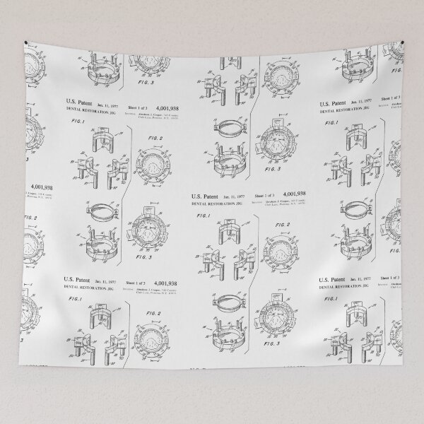 Item preview, Dental Restoration Jig 1977 patent designed and sold by InkedArtPrints.