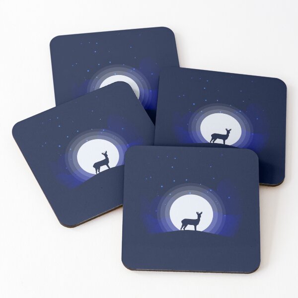 Item preview, Forest climate at night , deer , full moon , stars, fog , clouds , hill and  sand  designed and sold by SGS-.
