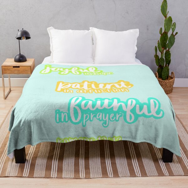 Item preview, Romans 12:12 Lime, Yellow, and Teal Script designed and sold by faithprints.