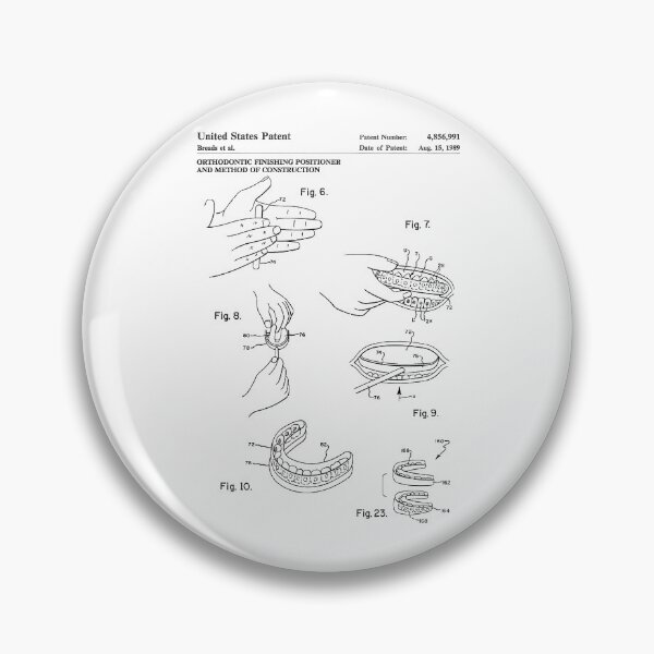 Item preview, Orthodontic finishing positioner and method of construction 1989 patent designed and sold by InkedArtPrints.