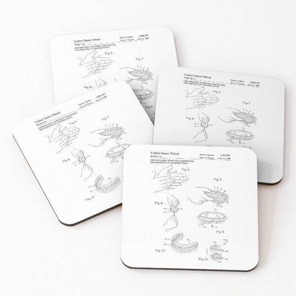Item preview, Orthodontic finishing positioner and method of construction 1989 patent designed and sold by InkedArtPrints.
