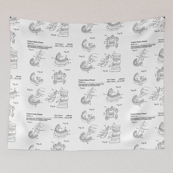 Item preview, Orthodontic finishing positioner and method of construction 1989 patent designed and sold by InkedArtPrints.