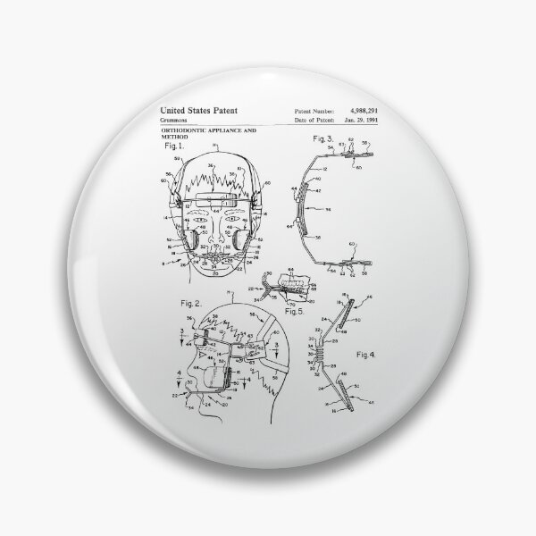 Item preview, Orthodontic Appliance and Method 1991 patent designed and sold by InkedArtPrints.
