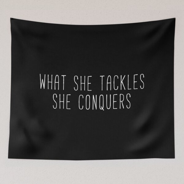Item preview, What She Tackles She Conquers Fan Quote designed and sold by Sunny Collections.