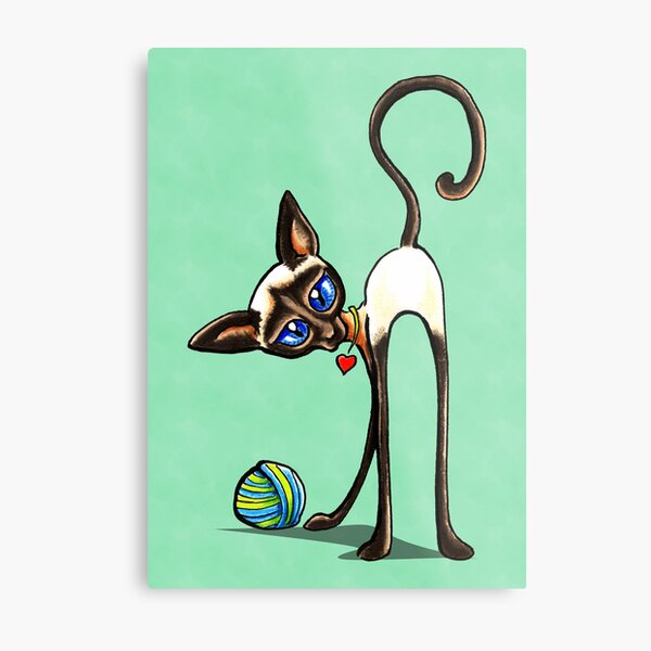 Simaese Cat | Yarn Thief Metal Print