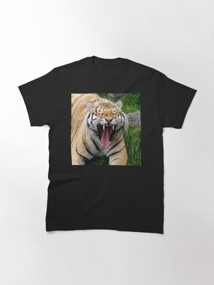 Alternate view of yawning tiger 1 Classic T-Shirt