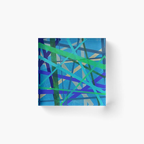 Artikelvorschau, Shades of Blue Lines Abstraktes digitales Kunstdesign entworfen und verkauft von AMSonArt.