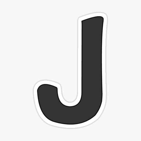 letter j black Sticker