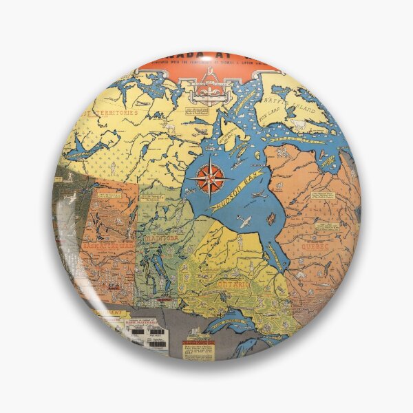 Item preview, 1944 Vintage map of Canada designed and sold by Gin  Neko.