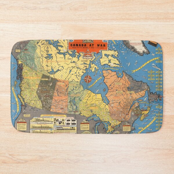 Item preview, 1944 Vintage map of Canada designed and sold by Gin  Neko.
