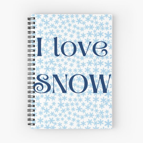 Item preview, "I love snow" festive winter design with blue snowflakes designed and sold by OlsonPetDesigns.