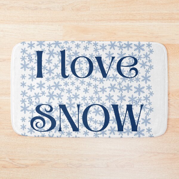 Item preview, "I love snow" festive winter design with blue snowflakes designed and sold by OlsonPetDesigns.