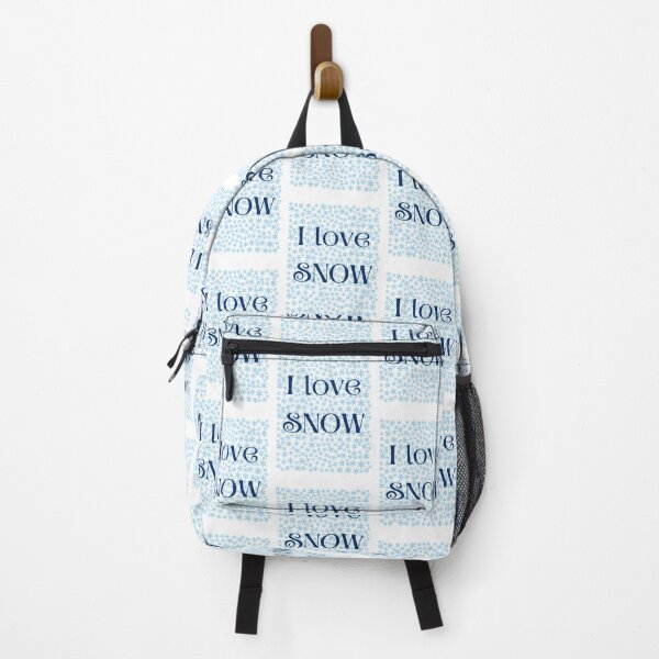 Item preview, "I love snow" festive winter design with blue snowflakes designed and sold by OlsonPetDesigns.