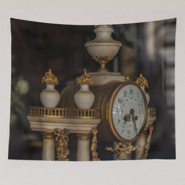 Item preview, Antique table clock with marble and gold details designed and sold by brambillasimone.