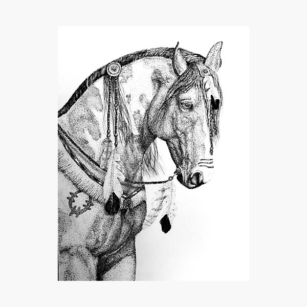 Stipple drawing of horse - Zian Studio - Drawings & Illustration, Animals,  Birds, & Fish, Horses - ArtPal