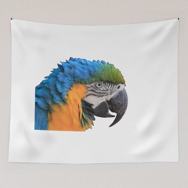 Item preview, close-up of the face of the Blue-and-yellow Macaw designed and sold by Rafael  Cerqueira.
