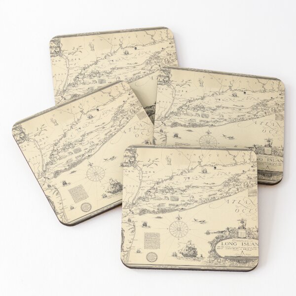 Item preview, 1925 Vintage Historical Map of Long Island and the Sound designed and sold by Gin  Neko.