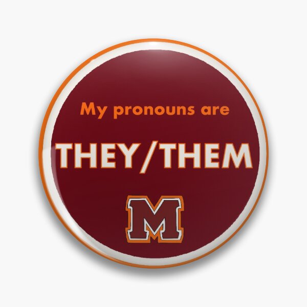 Item preview, MC Pronoun pin designed and sold by reaganmondayy.
